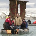 Sturla Gunnarsson on the set of Beowulf & Grendel in the Glacier Lagoon, Iceland